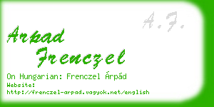 arpad frenczel business card