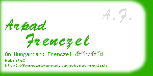 arpad frenczel business card